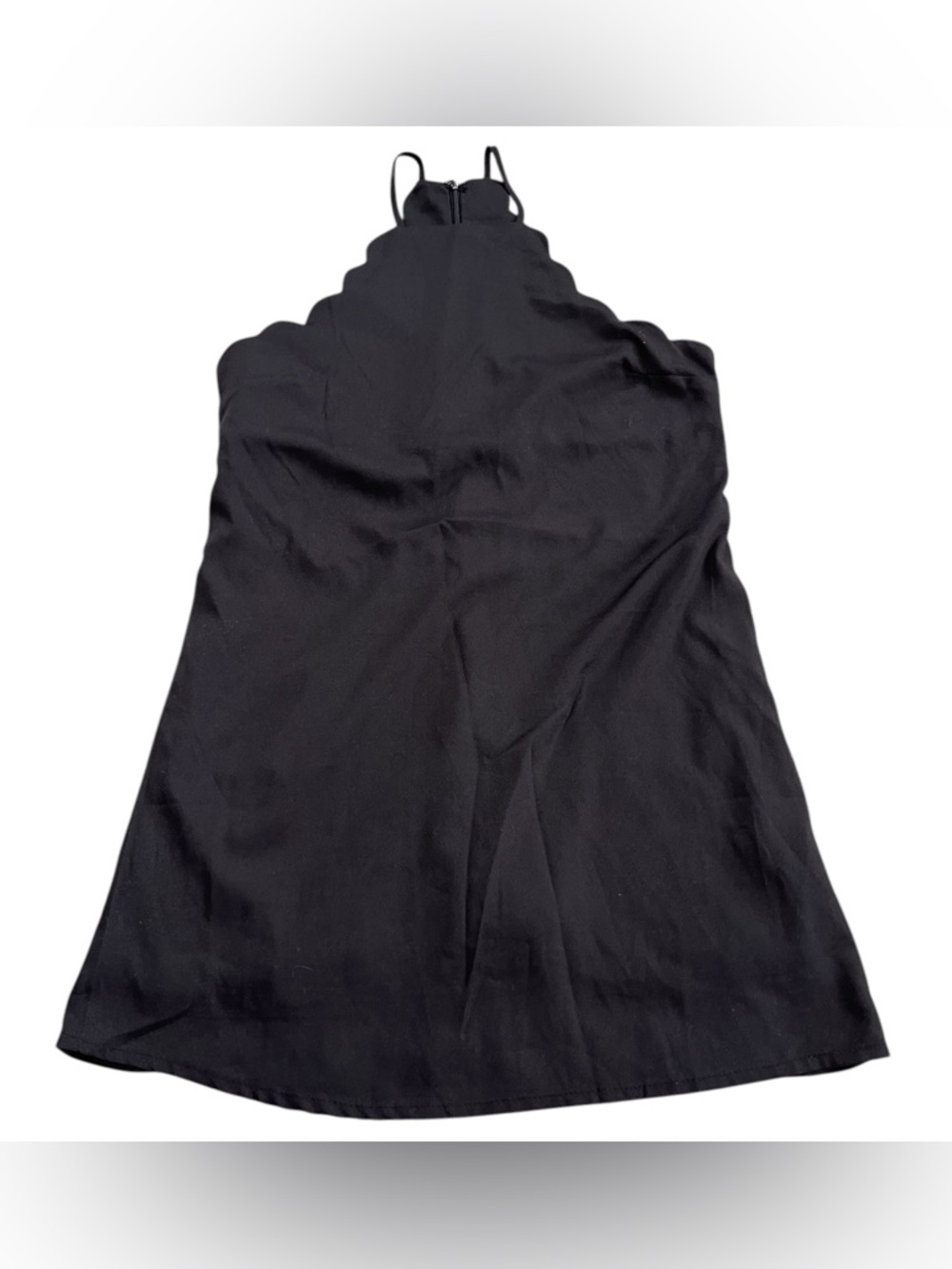 Lulus Scalloped Halter Top Mini Dress Black Size S Women